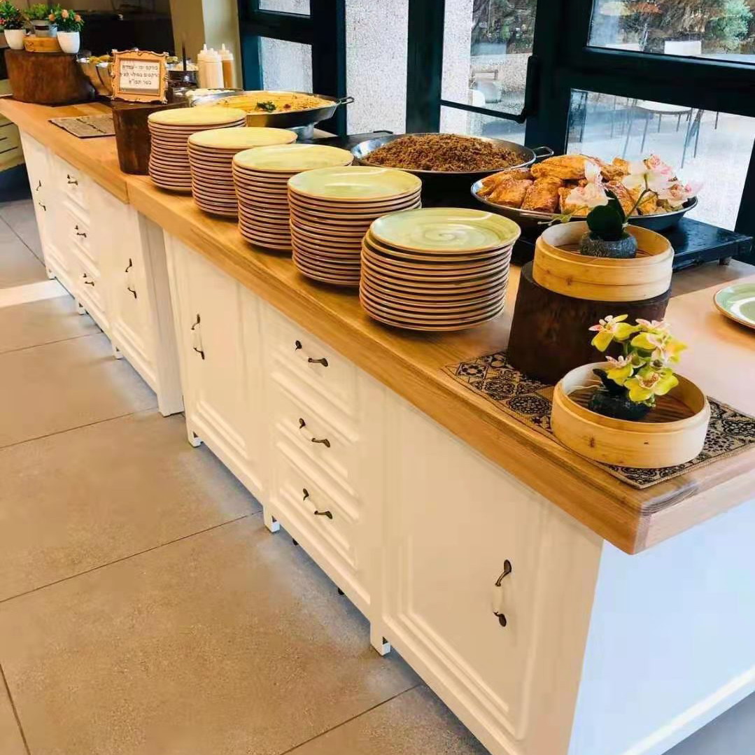 Aparador de madera portátil para mesa de Buffet, armario de almacenamiento para comedor, desmontaje, para bodas al aire libre