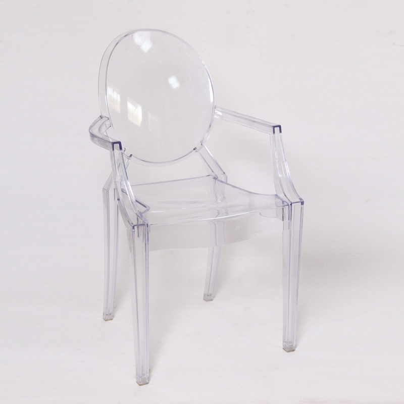 Sillón fantasma acrílico de cristal transparente, sillones Louis de resina para boda